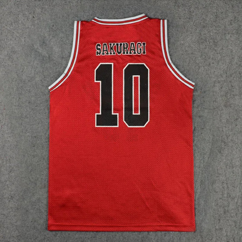Anime Cosplay Costume Shohoku 10 Sakuragi Green Basketball Jersey Tops Shirt Sport Wear School Basketball Team Uniform