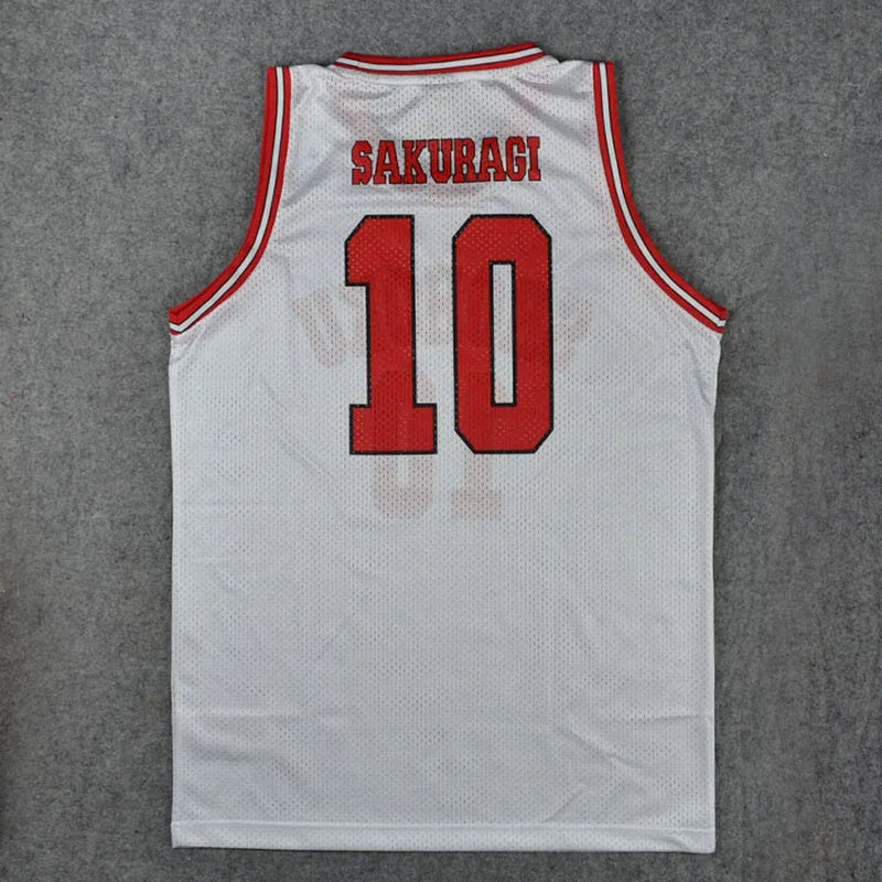Anime Cosplay Costume Shohoku 10 Sakuragi Green Basketball Jersey Tops Shirt Sport Wear School Basketball Team Uniform
