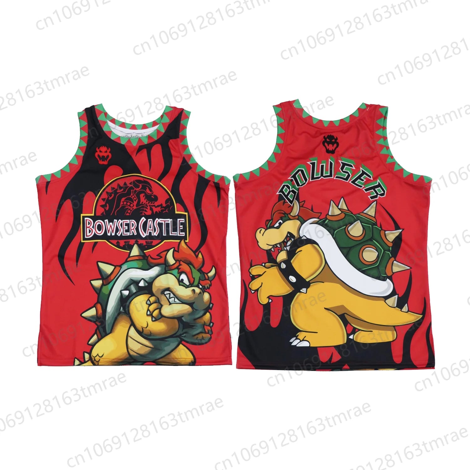 2024 New Koopa King Bowser Castle Tank Tops Men'S Headgear Classics Basketball Jersey