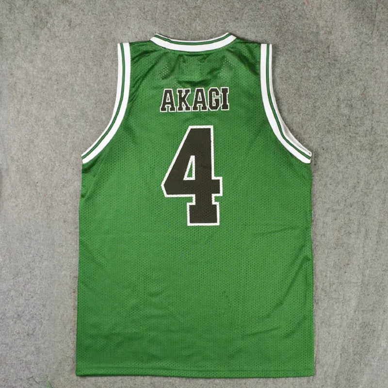 Anime Cosplay Costume Shohoku 10 Sakuragi Green Basketball Jersey Tops Shirt Sport Wear School Basketball Team Uniform